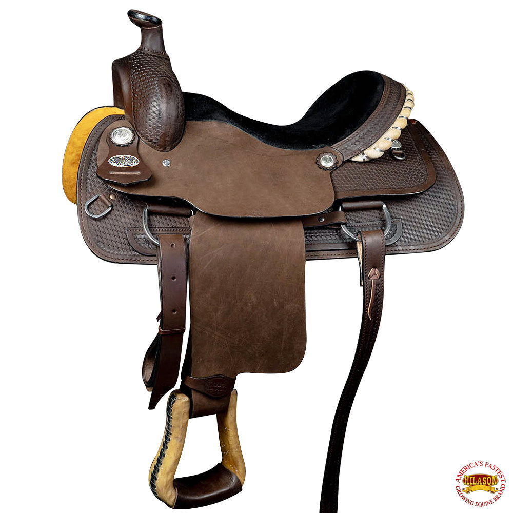 HILASON Western Horse Saddle American Leather Ranch Roping Cowboy | Hand Tooled Wade & For Horses