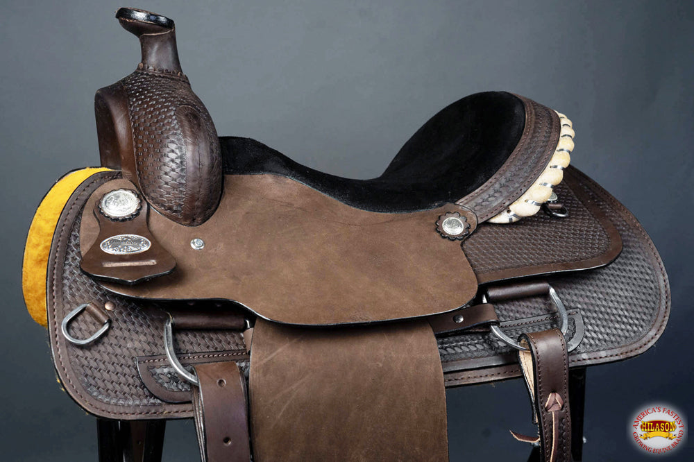 HILASON Western Horse Saddle American Leather Ranch Roping Cowboy | Hand Tooled Wade & For Horses