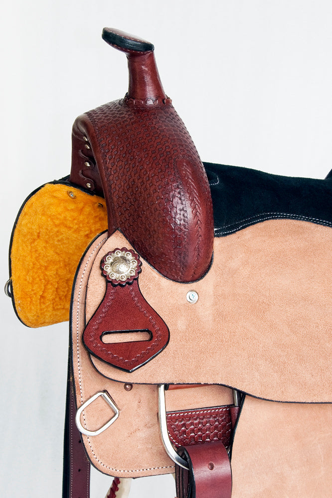Comfytack Western Horse Ranch Roping Cowboy Saddle Leather Tack Set Brown/Tan