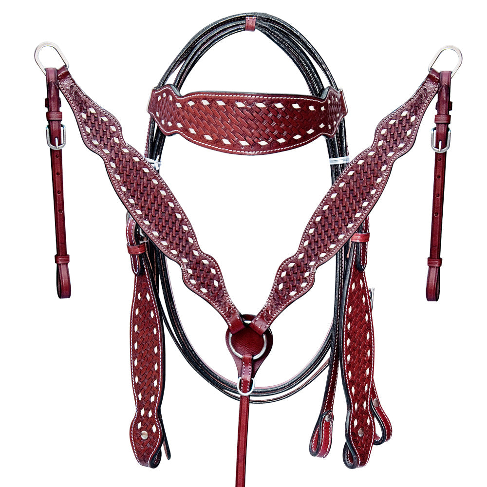 Comfytack Western Saddle Leather Trail Tack Hand Tooled Brown/Tan | Western Saddle | Saddle for Horses | Horse Tack Set