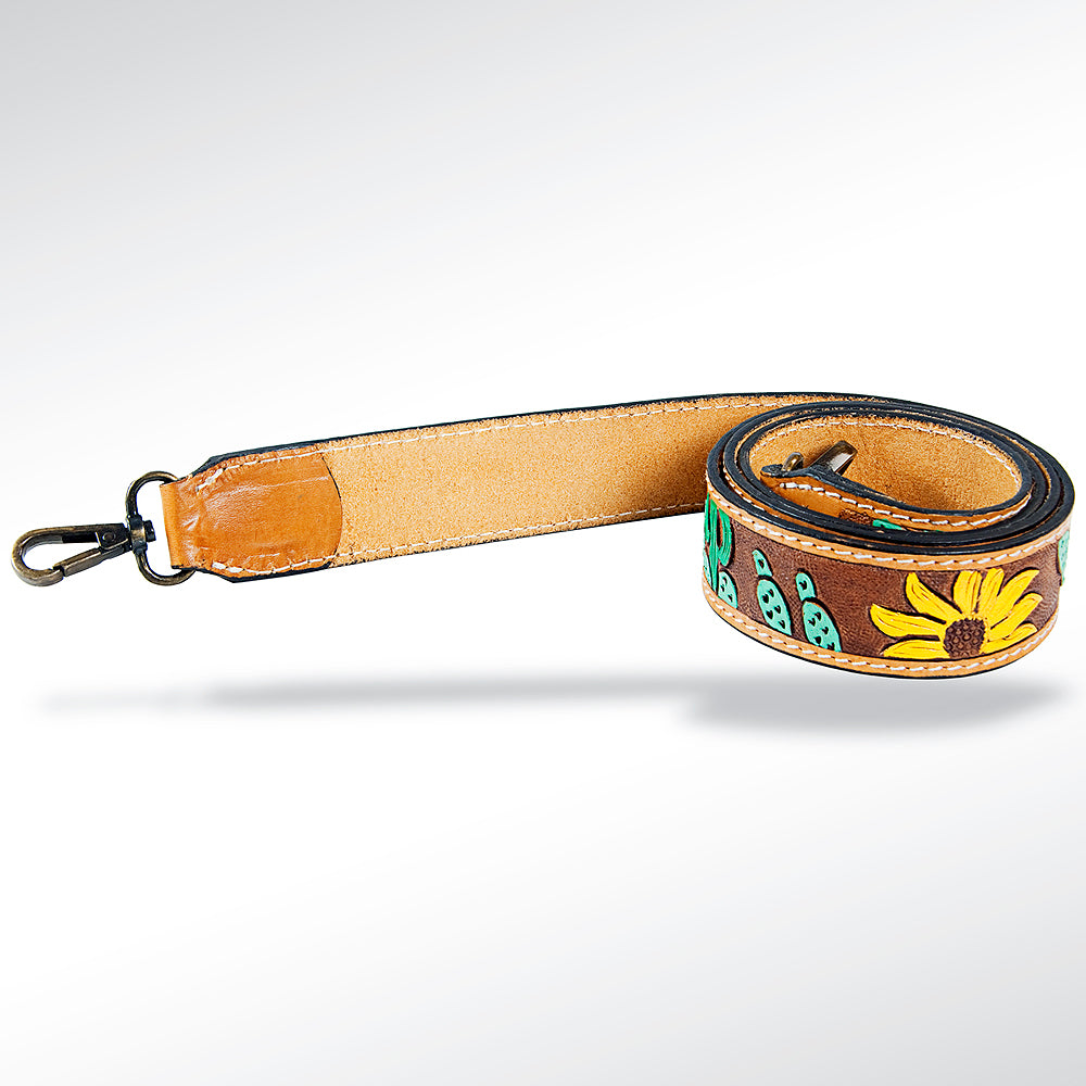 American Darling ADSTF127 Hand Tooled Genuine Leather Crossbody Handle Strap For Bags