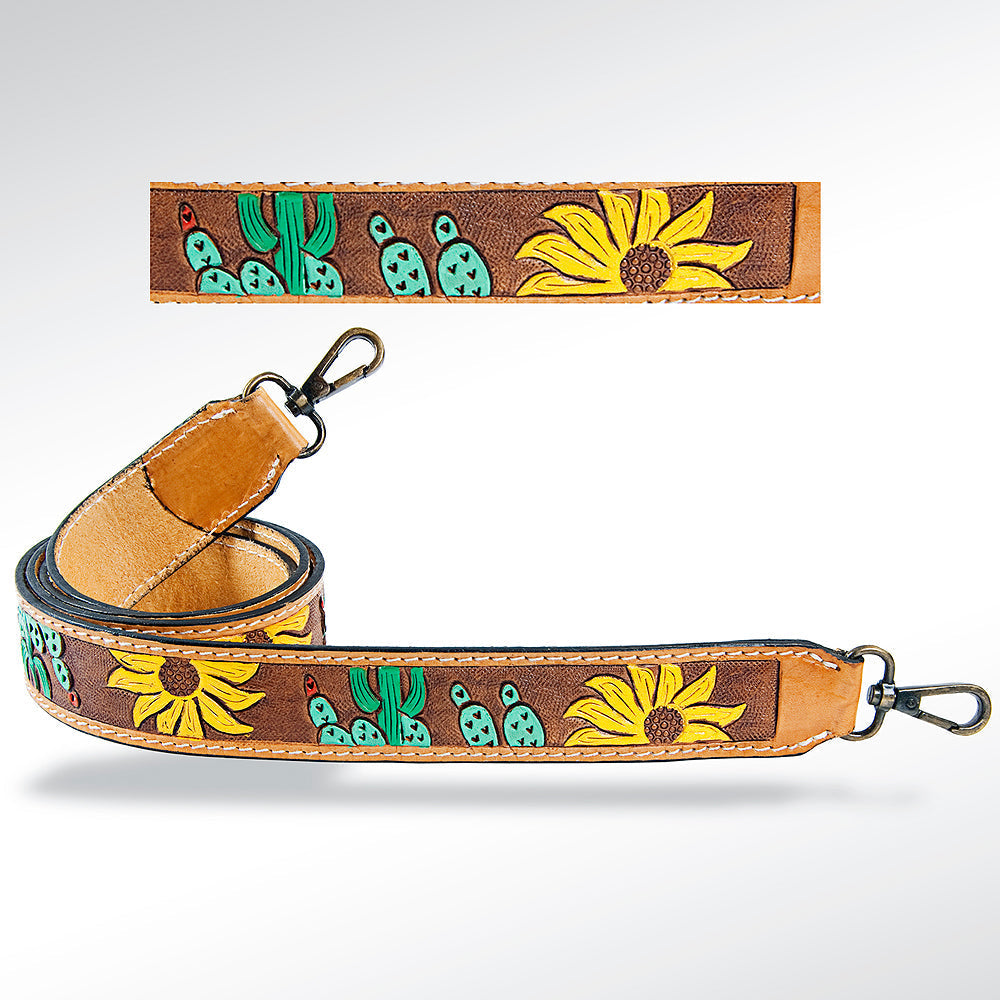 American Darling ADSTF127 Hand Tooled Genuine Leather Crossbody Handle Strap For Bags