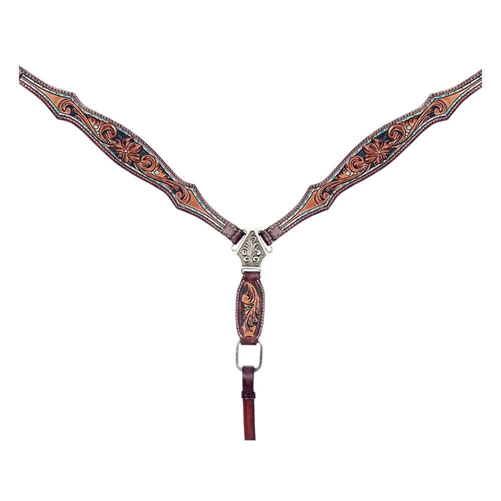 American Darling Western Horse Floral Genuine Leather Headstall Tack Set