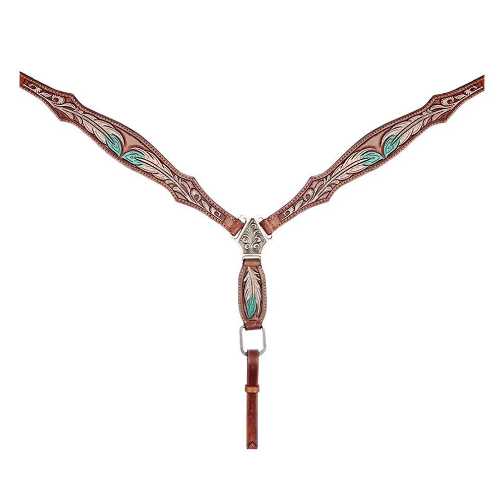 American Darling Western Horse Leaf Genuine Leather Headstall Tack Set