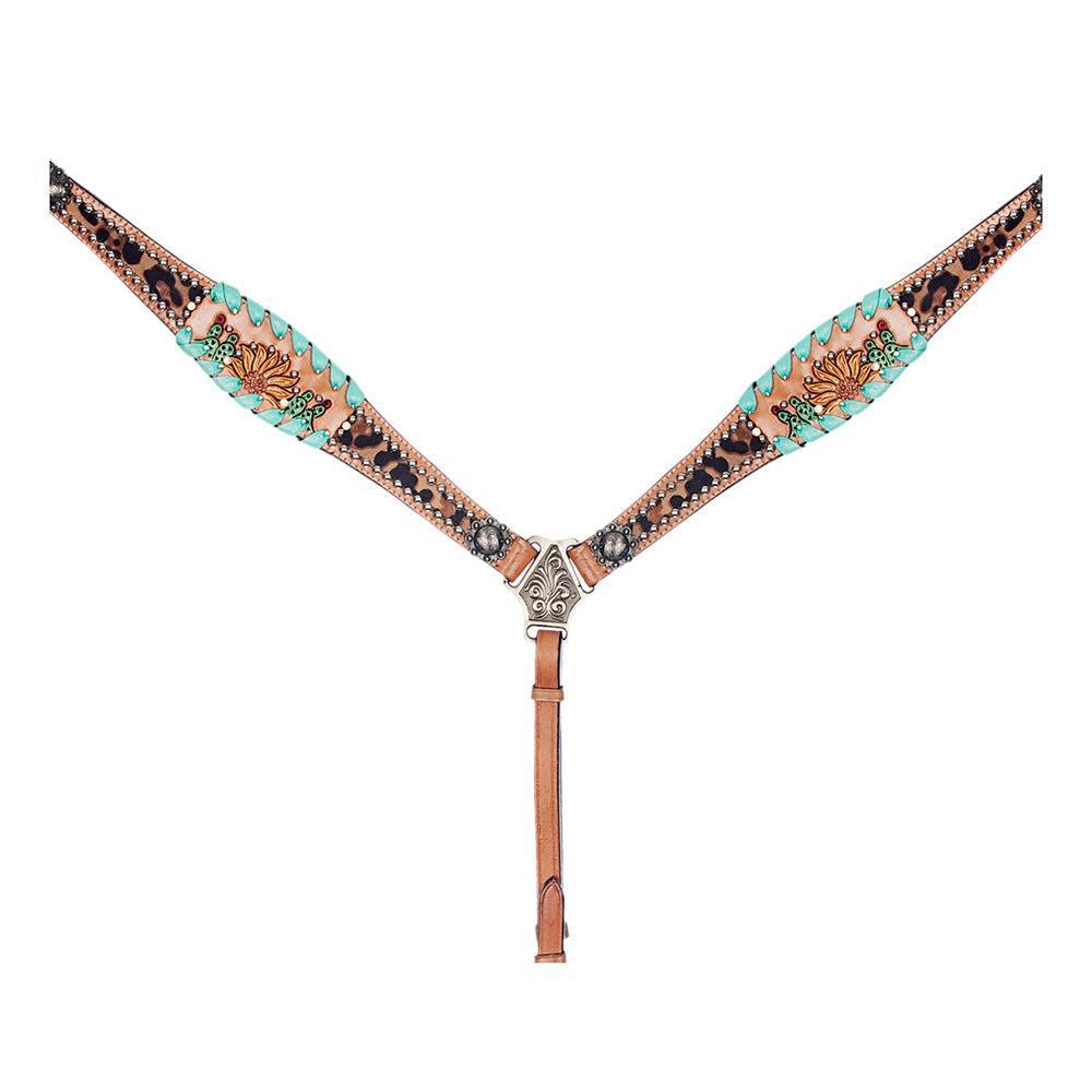 American Darling Western Horse Floral Headstall Tack Set Genuine Leather
