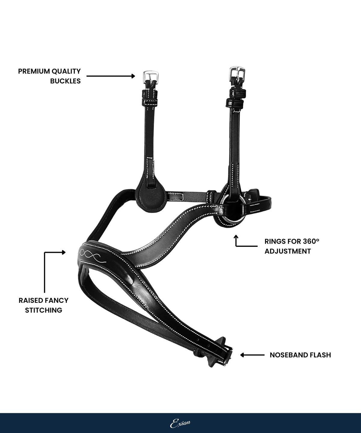 Replacement Noseband of ExionPro Anatomical Combined Flash Bridle with Reins