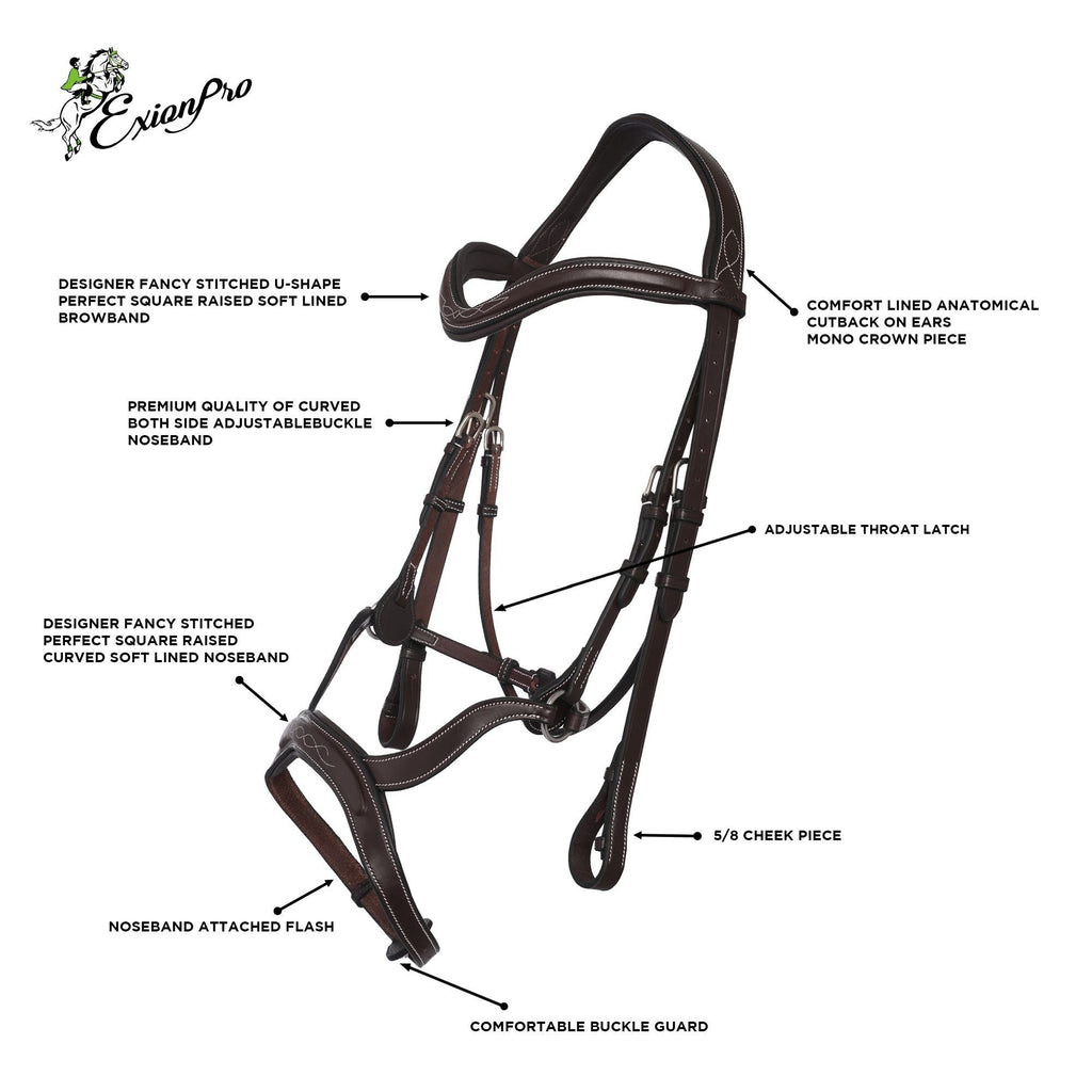 ExionPro Anatomical Drop Noseband Bridle with Reins by Bridles & Reins - alternate view 3