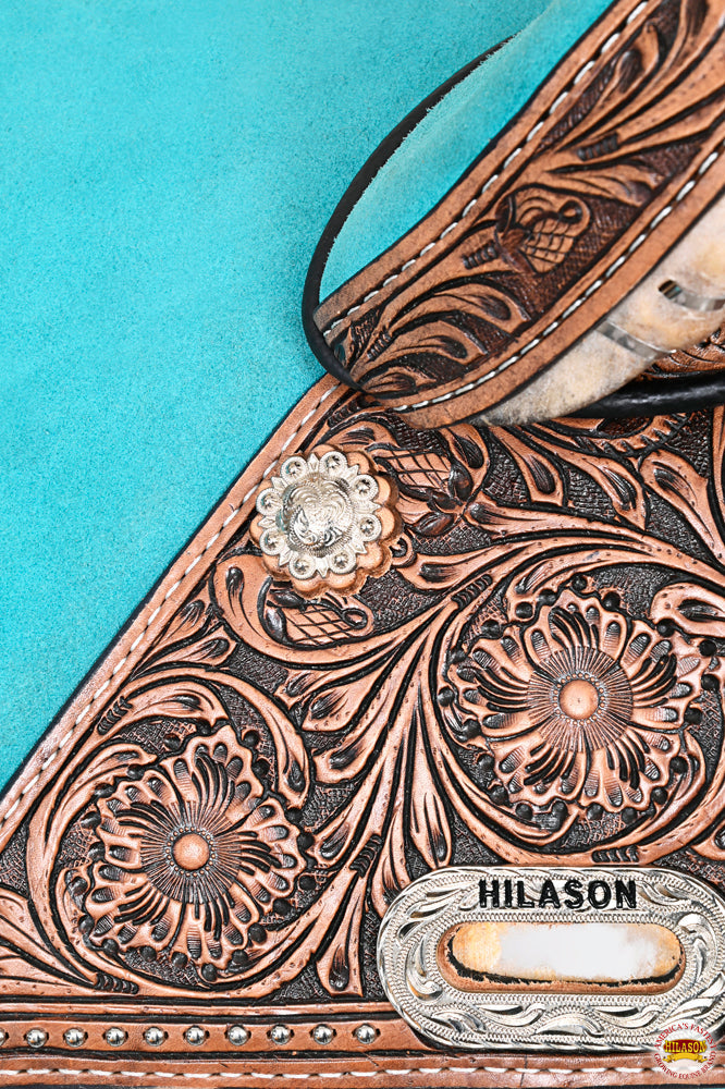 Hilason Western Horse Treeless Trail Barrel American Leather Saddle