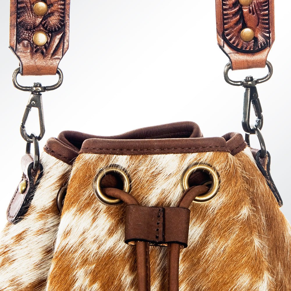 American Darling Hand-Tooled Saddle Blanket Leather Bucket Bag