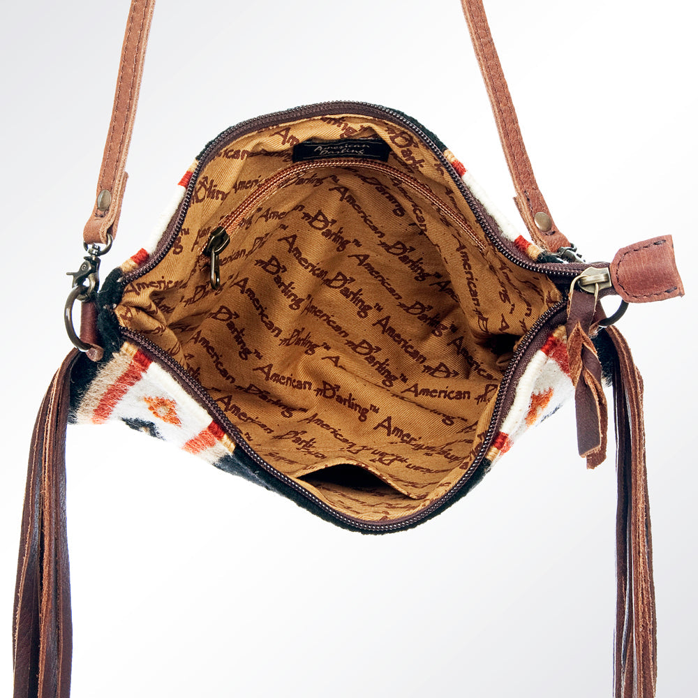 American Darling CrossBody Bag Saddle Blanket Fabric Genuine Leather Western Women Handbag Purse | for Cute Travel