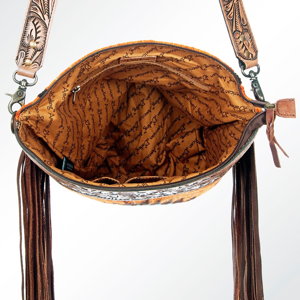 American Darling Signature Crossbody Hand Tooled Saddle Blanket Genuine Leather