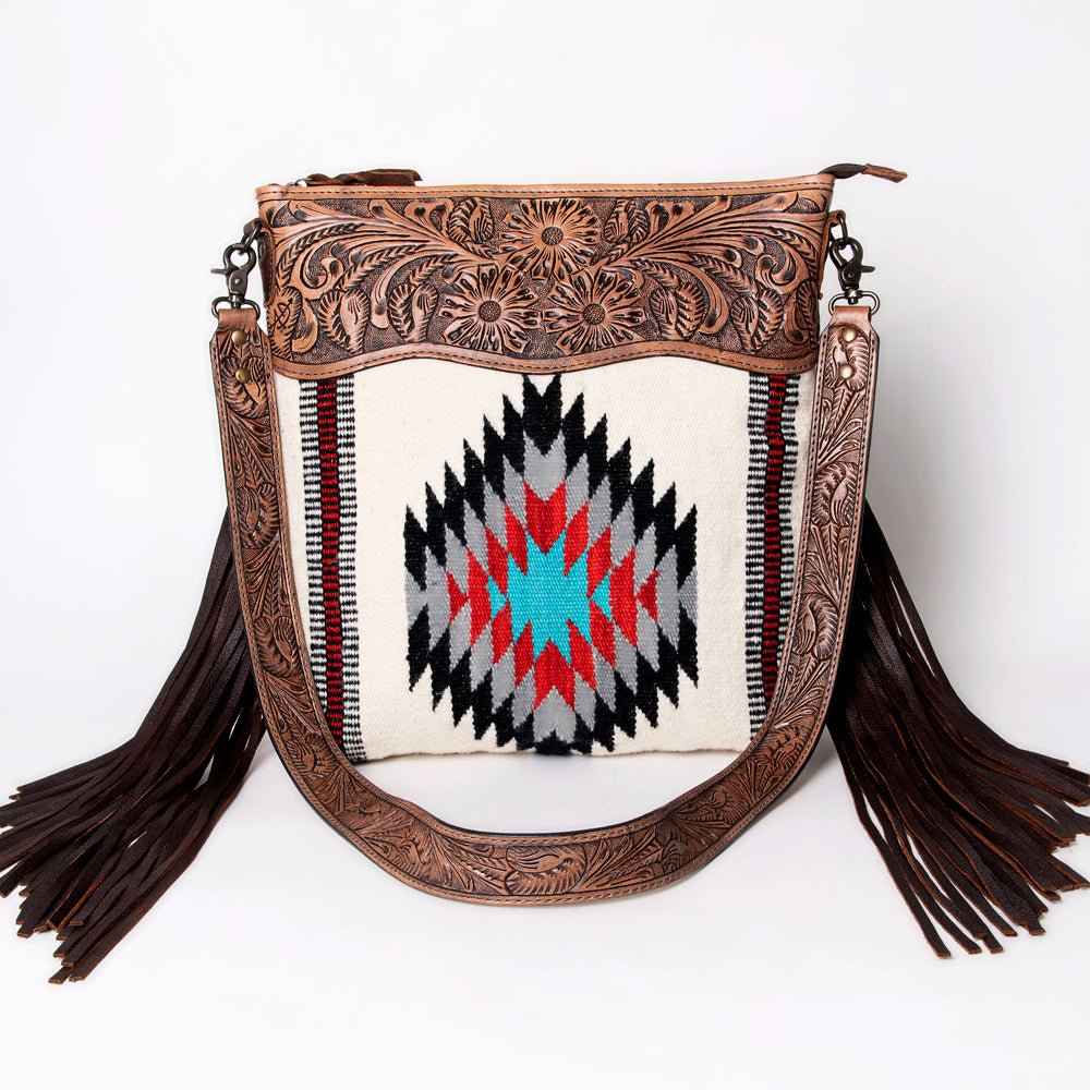 American Darling Signature Crossbody Hand Tooled Saddle Blanket Genuine Leather
