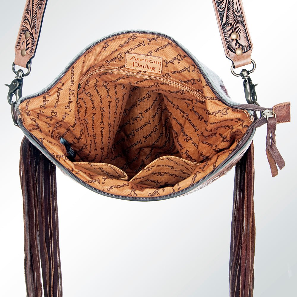 American Darling Signature Crossbody Hand Tooled Saddle Blanket Genuine Leather