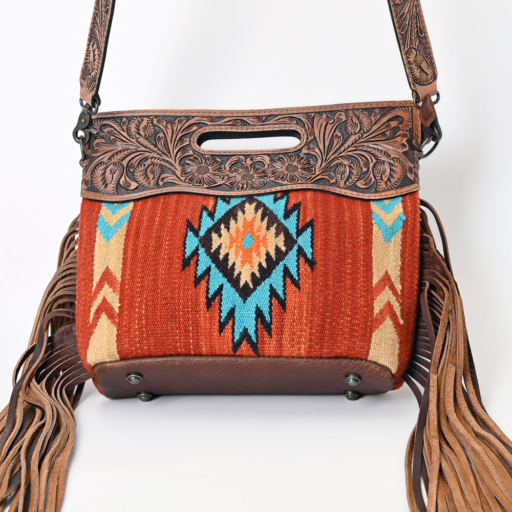 American Darling Clutch Hand Tooled Saddle Blanket Genuine Leather