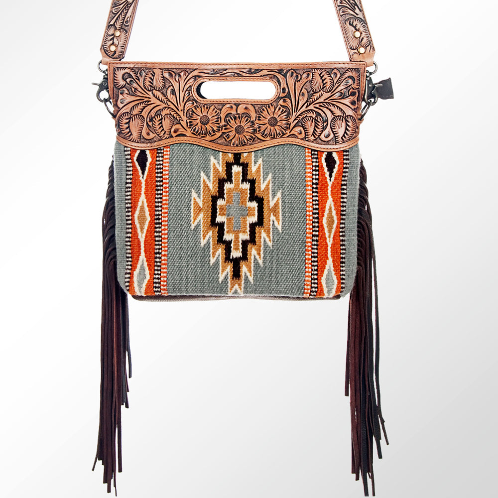 American Darling Clutch Hand Tooled Saddle Blanket Genuine Leather