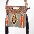 American Darling Clutch Hand Tooled Saddle Blanket Genuine Leather