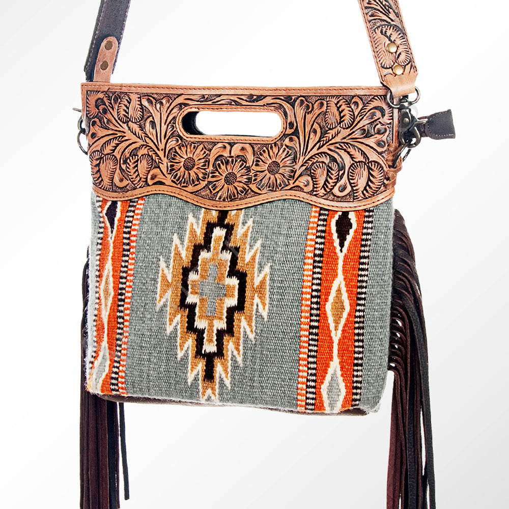 American Darling Clutch Hand Tooled Saddle Blanket Genuine Leather