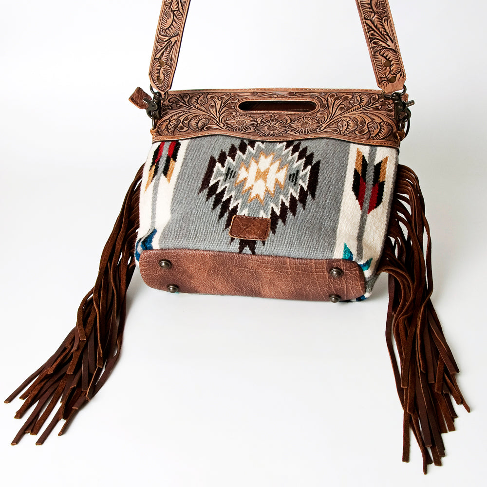 American Darling Clutch Hand Tooled Saddle Blanket Genuine Leather