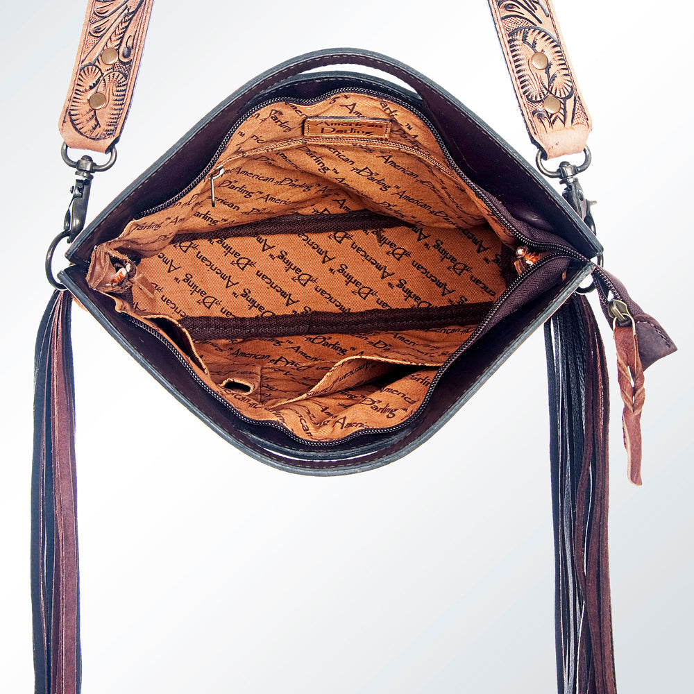 American Darling Clutch Hand Tooled Saddle Blanket Genuine Leather