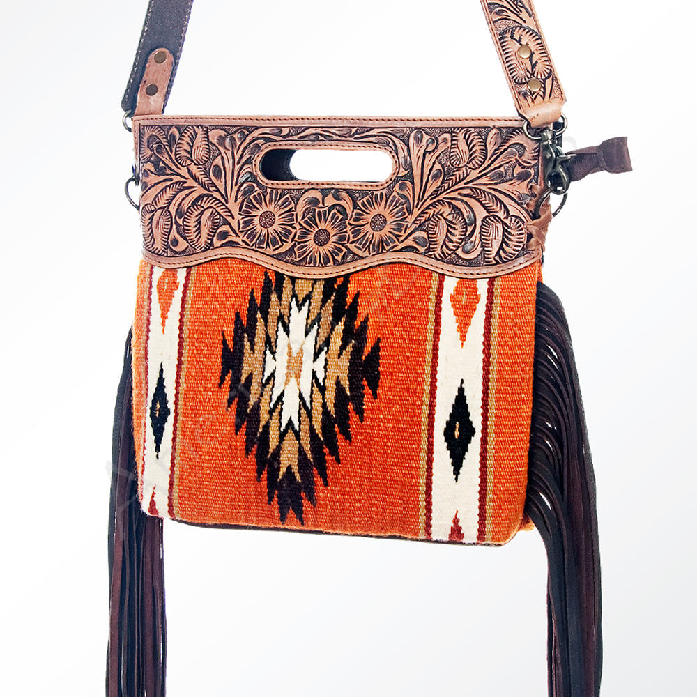 American Darling Clutch Hand Tooled Saddle Blanket Genuine Leather