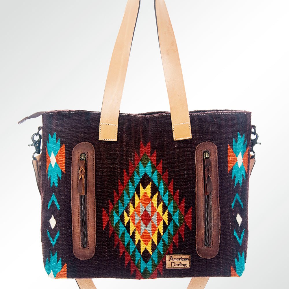 American Darling Saddle Blanket Genuine Leather Tote