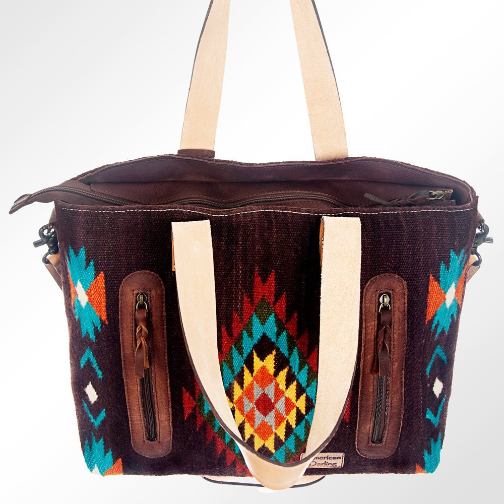 American Darling Saddle Blanket Genuine Leather Tote