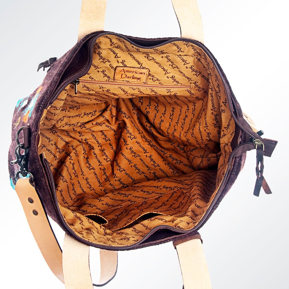 American Darling Saddle Blanket Genuine Leather Tote