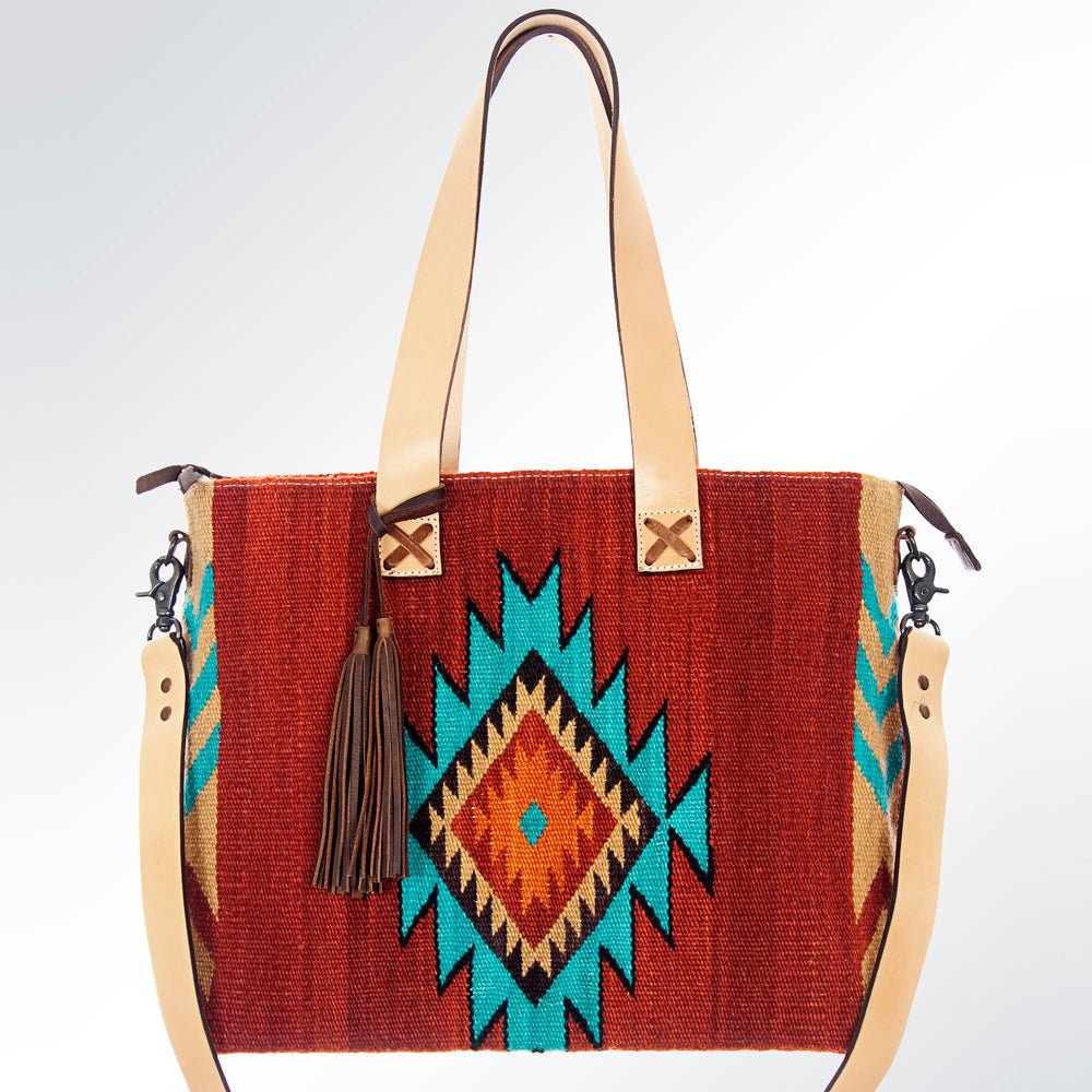 American Darling Saddle Blanket Genuine Leather Tote