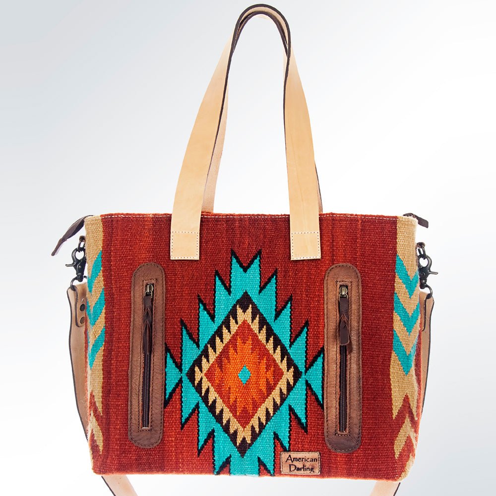 American Darling Saddle Blanket Genuine Leather Tote