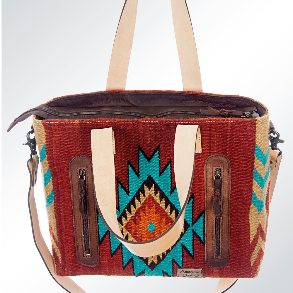 American Darling Saddle Blanket Genuine Leather Tote