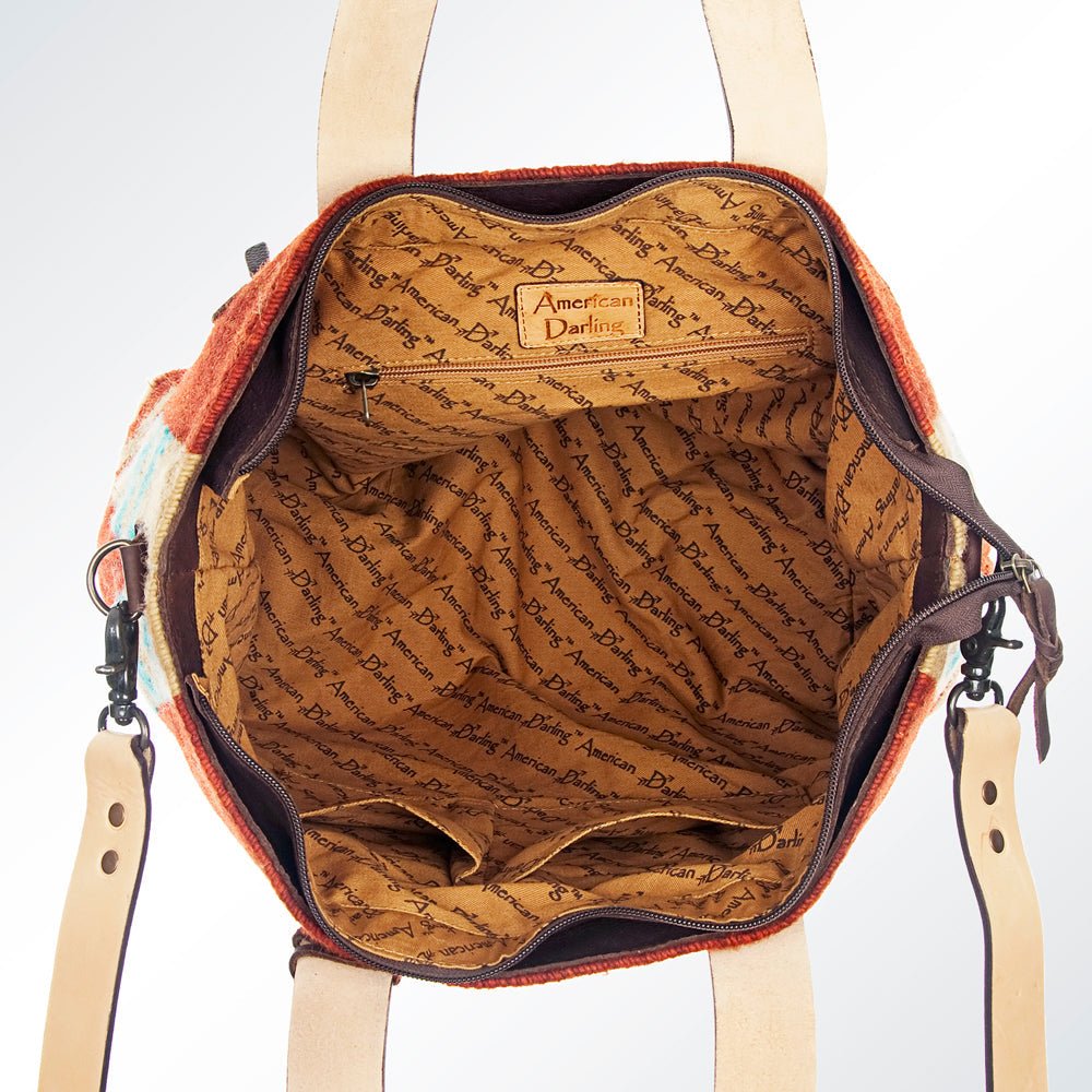 American Darling Saddle Blanket Genuine Leather Tote