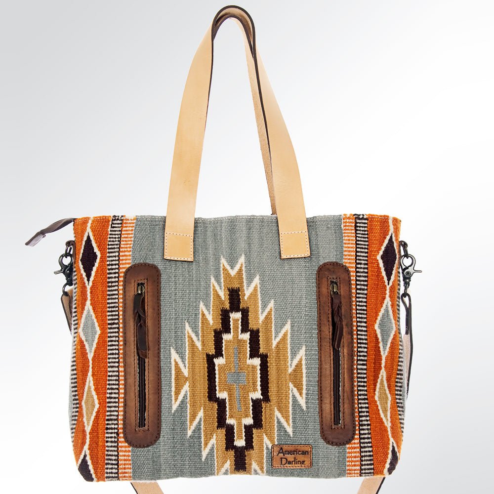 American Darling Saddle Blanket Genuine Leather Tote
