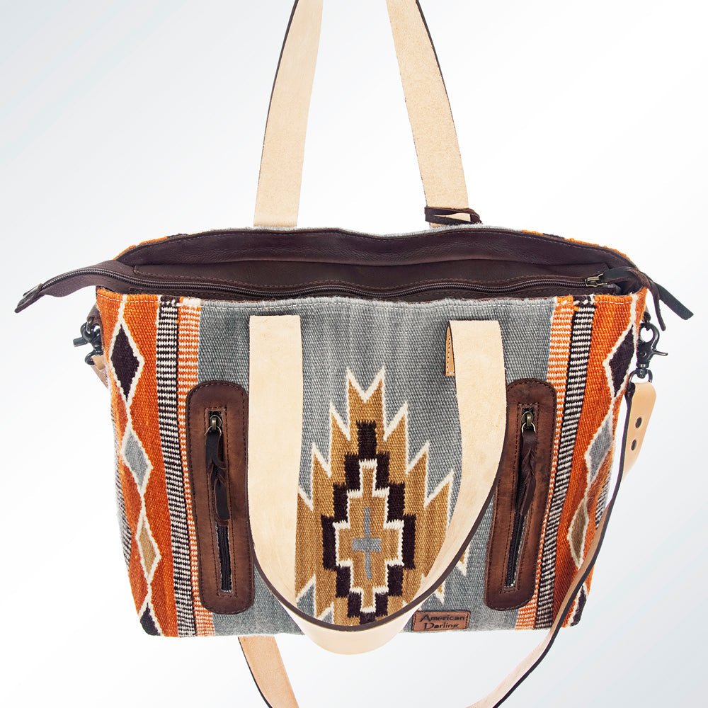 American Darling Saddle Blanket Genuine Leather Tote