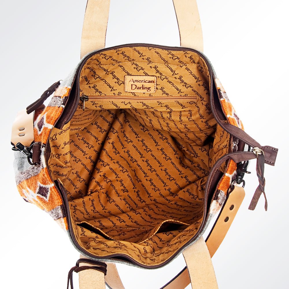 American Darling Saddle Blanket Genuine Leather Tote
