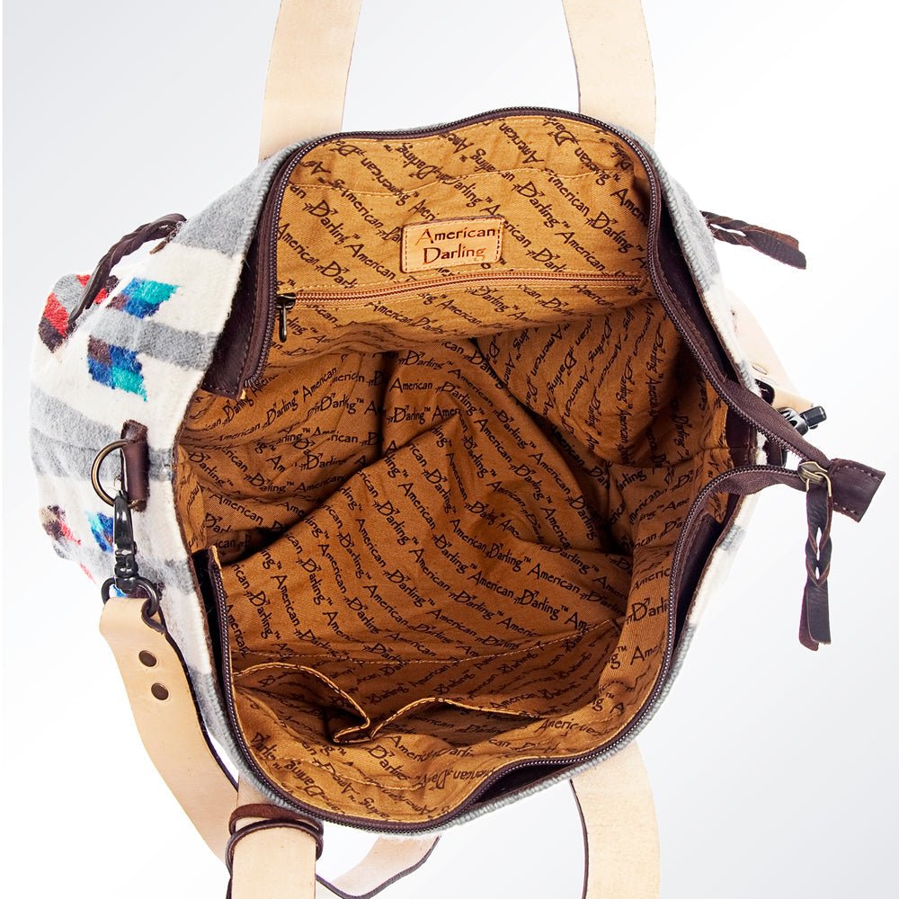 American Darling Saddle Blanket Genuine Leather Tote