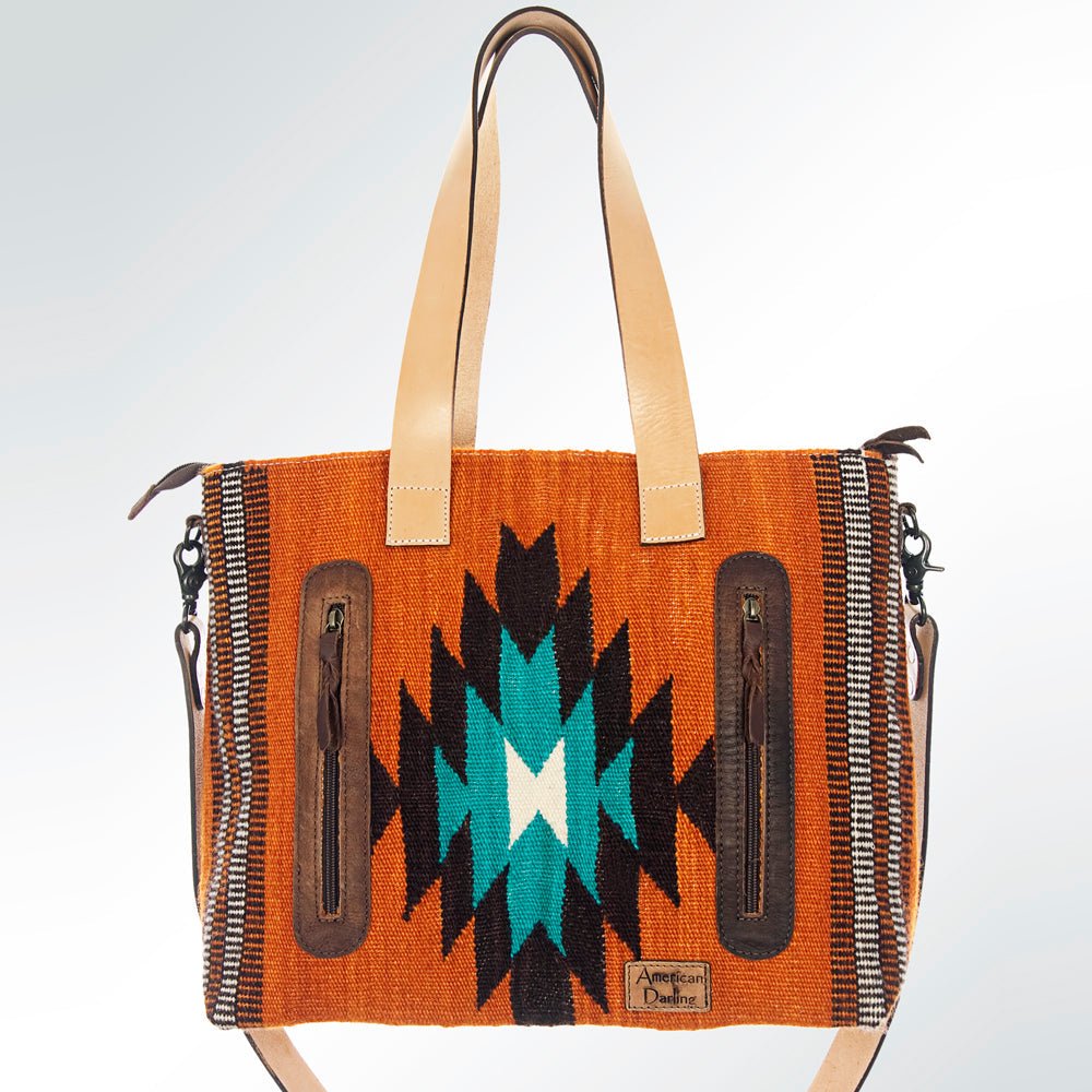 American Darling Saddle Blanket Genuine Leather Tote