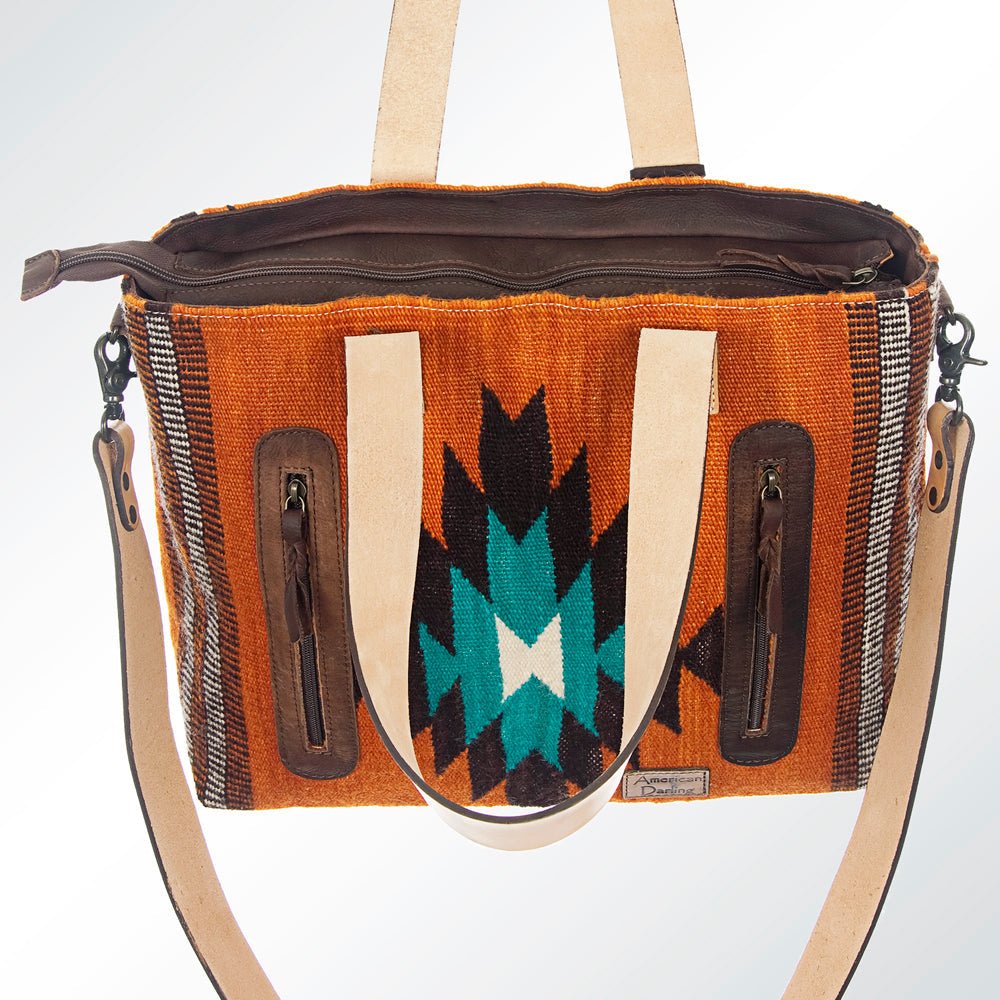 American Darling Saddle Blanket Genuine Leather Tote