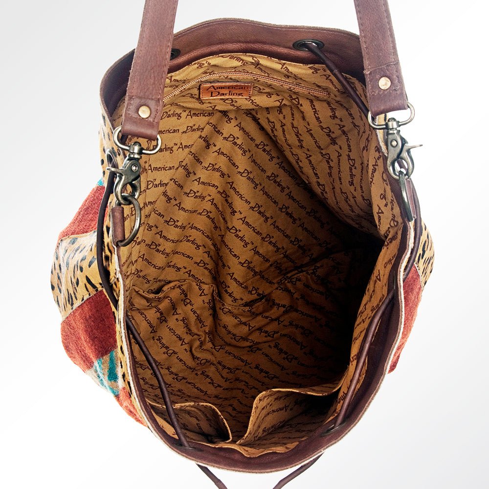 American Darling Saddle Blanket Hair-On Genuine Leather Crossbody Bag
