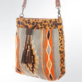 American Darling Bucket Bag Hand Woven Saddle Blanket Hair-On Cowhide Genuine Leather Western Purse with YKK Zipper