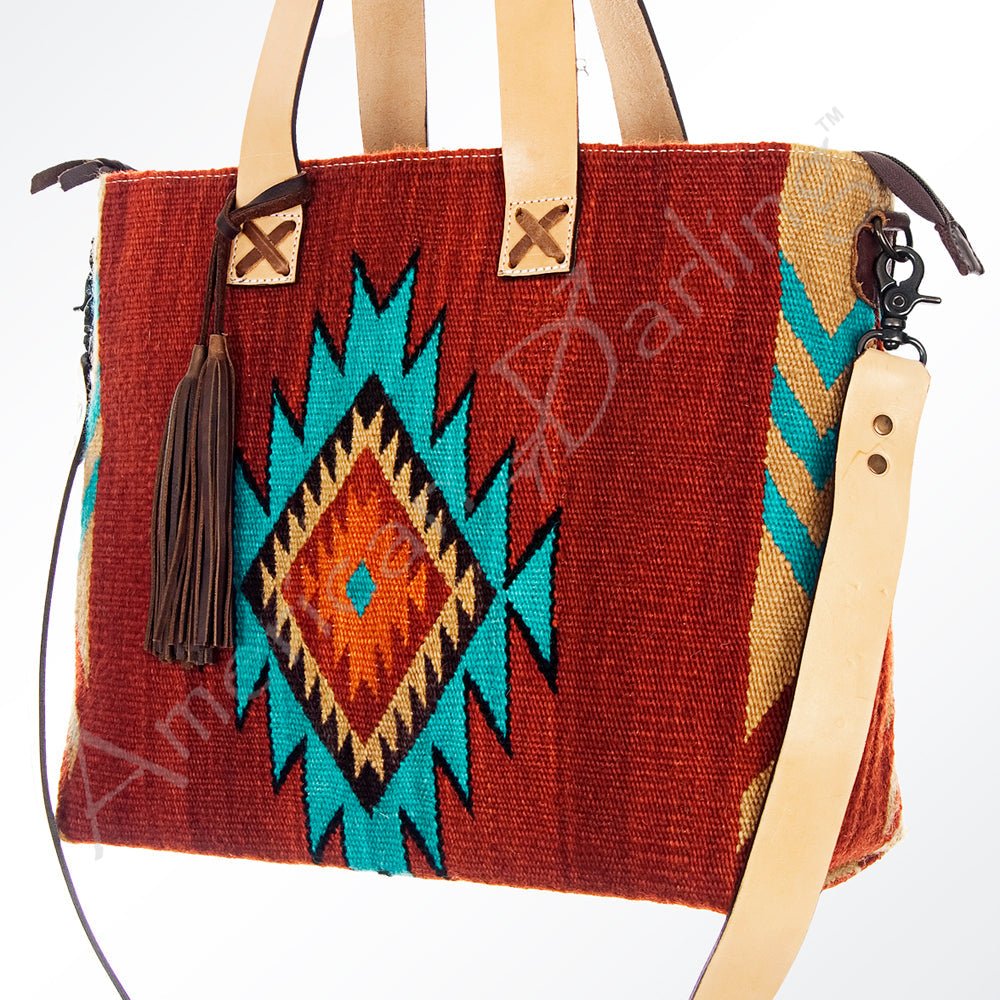 American Darling Tote Saddle Blanket Genuine Leather