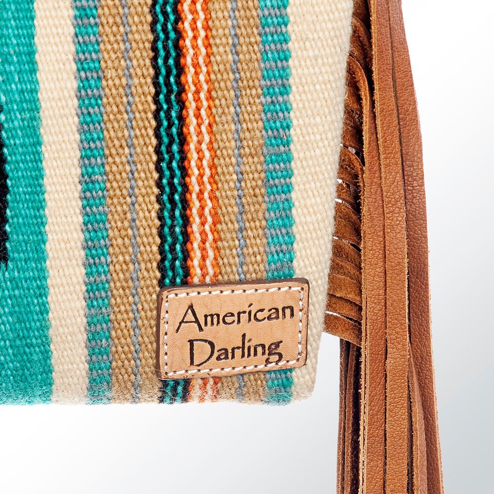 American Darling Hand-Tooled Saddle Blanket Genuine Leather Clutch