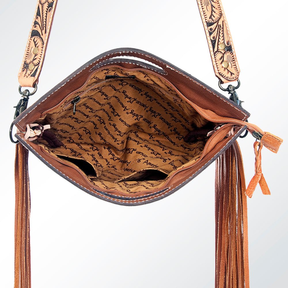 American Darling Hand-Tooled Saddle Blanket Genuine Leather Clutch