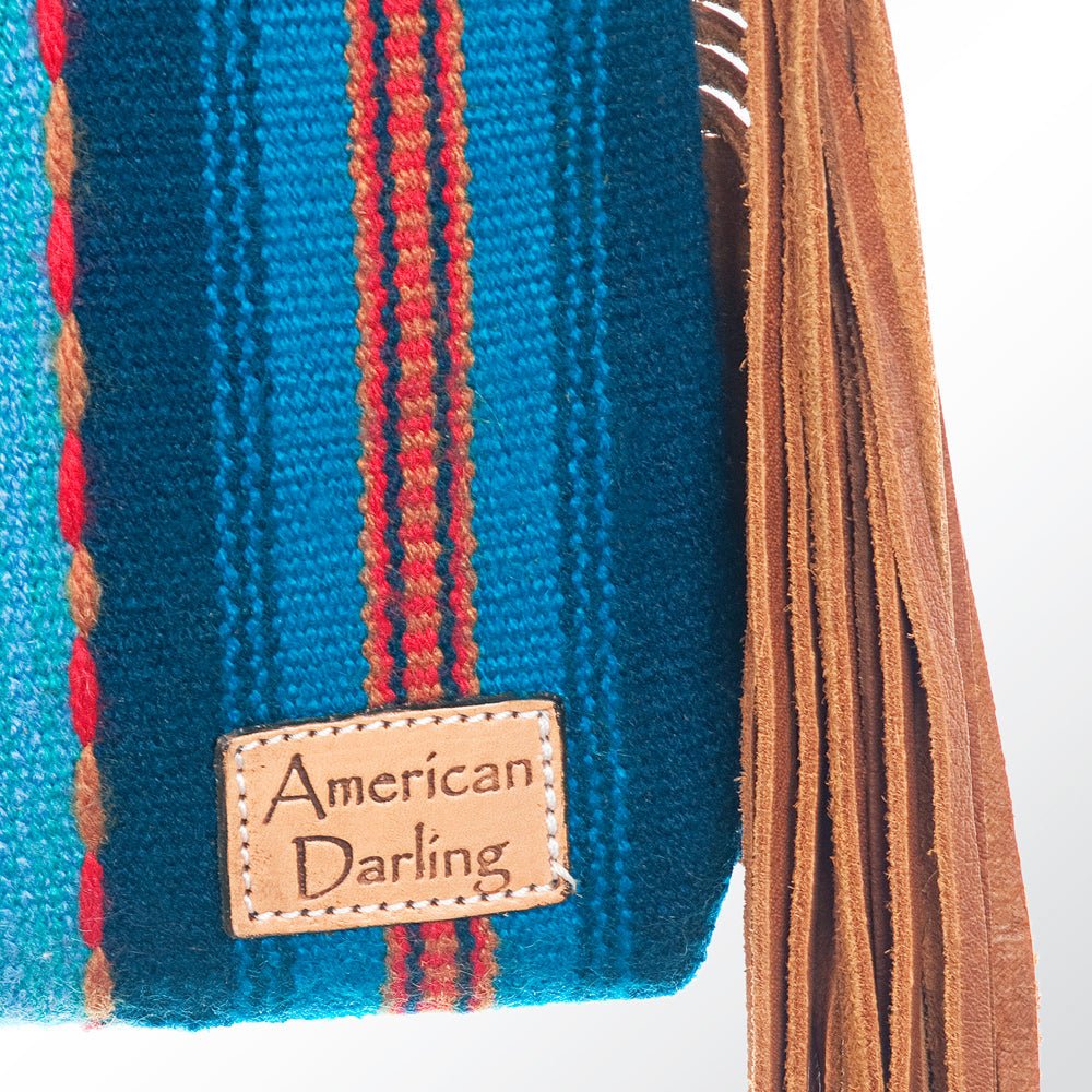 American Darling Hand-Tooled Saddle Blanket Genuine Leather Clutch