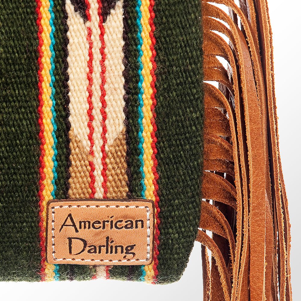American Darling Hand-Tooled Saddle Blanket Genuine Leather Clutch