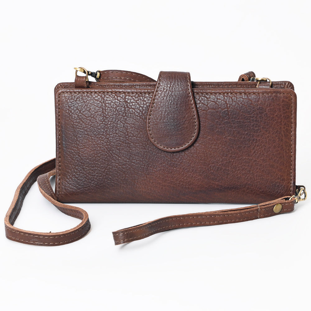 American Darling Wristlet Bag, Hand-Painted Genuine Leather, Western Vegetable Tanned Full Grain Leather Wallet Bag