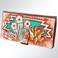 American Darling Wristlet Bag Hand Tooled Floral Carved Vegetable Tanned Western Leather Wallet Purse 4in x 8in