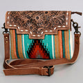 American Darling Hand-Tooled Saddle Blanket Leather Crossbody Bag