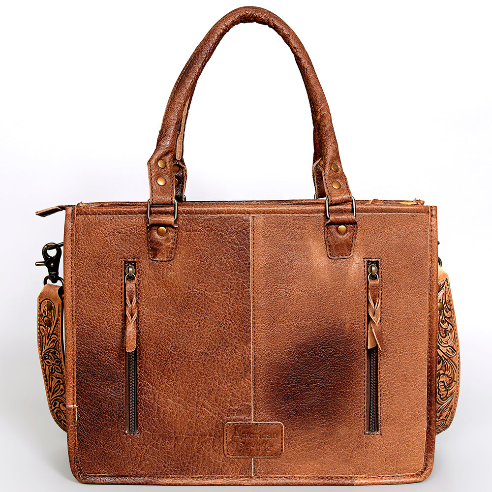 American Darling Hand-Tooled Saddle Blanket Leather Tote