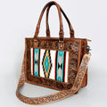 American Darling Hand-Tooled Saddle Blanket Leather Tote