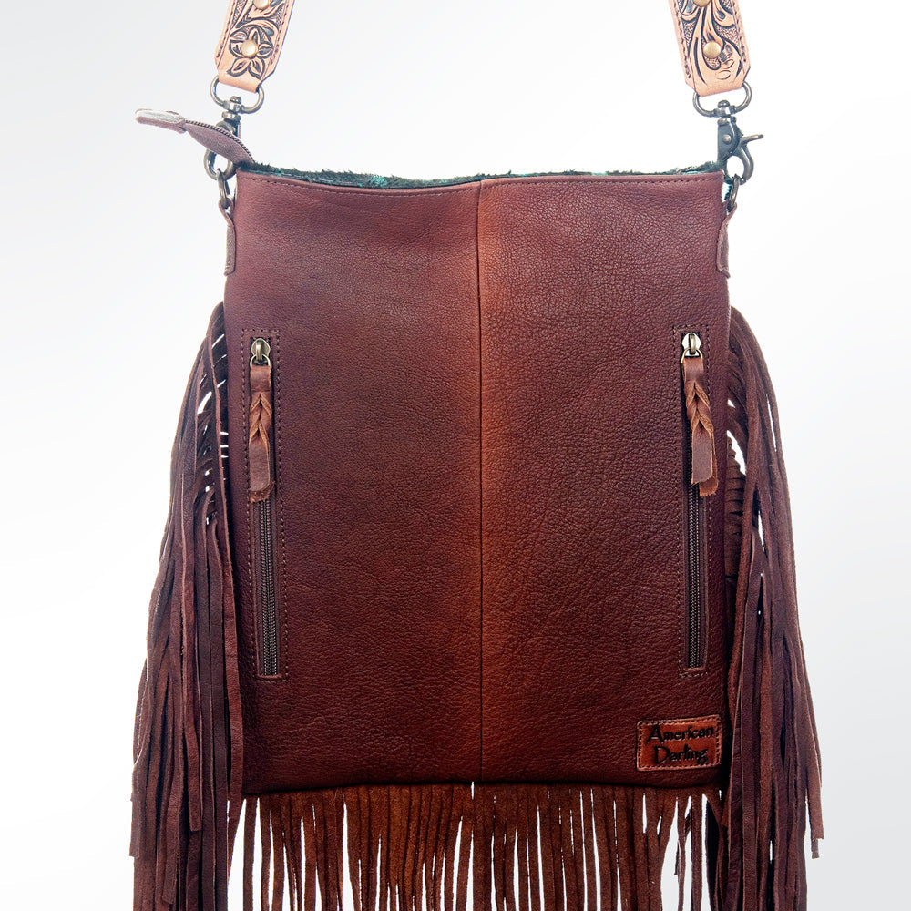 American Darling Large Crossbody Hand Tooled Hair-On Genuine Leather